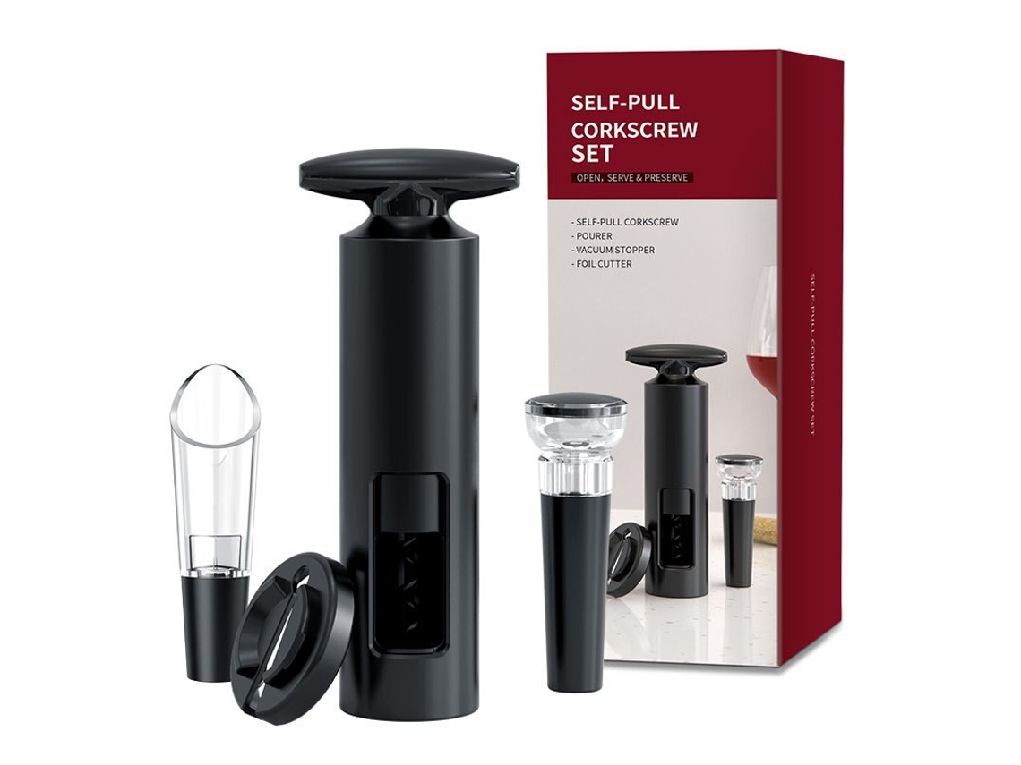 Conjunto Abridor De Garrafas De Vinho Conjunto Abridor De Vinho 4 Em 1 Saca-rolhas Profissional*