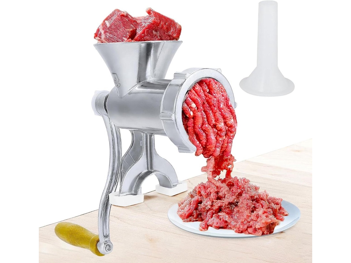 MOEDOR DE CARNE AQUAFORGE com acessório para linguiça, aço inoxidável, lava louças