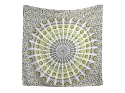 Tecido Mandala Floral Pano de Parede em Ouro RNEMITERY