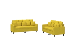 Sofa Set, Sofa Sets Vidaxl Amarelo Veludo (n/a)
