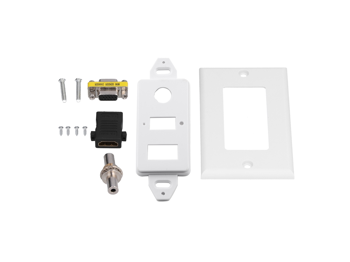 Tomada De Parede Áudio Vídeo 3.5mm Conector F Porta Multimídia Resistente