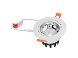 2026 foco Empotrado Led de Aluminio Ajustable Antipolvo para Techo, Sala de Estar Y Dormitorio 100‑264v, Carcasa Blanca Y Copa Plata