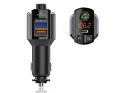 Kit Veicular Transmissor Fm Bluetooth 5.0, Tocador De Mp3 Viva Voz, Carregador De Carro Usb Duplo Pd18w Qc3.0 Brilvibera