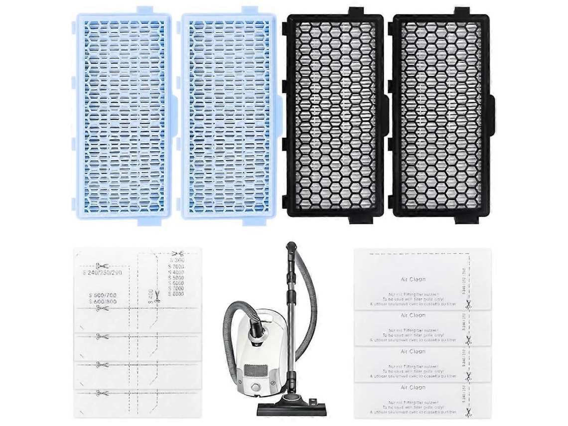 Kit Com 4 Filtros C3 Para Aspiradores Miele Compact C1 E C2, Complete C2 E C3, S8340, Filtro Active Air Clean 50 Para Miele S4000._ptg