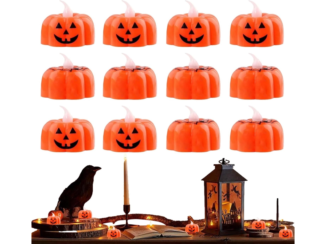 Velas Elétricas De Led Luz Intermitente Sem Chama 12 Peças De Luzes De Led Para O Halloween, Ide Gokoco