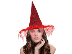 Primerox chapéu de Bruxa Vintage com Véu de Renda Acessório de Halloween Cosplay para Adultos e Crianças