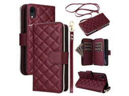 Capa Em Couro Pu Para Apple Iphone Xr - Vinho Tinto