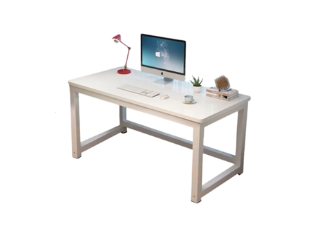 Secretária em Madeira Perna em Metal para Computador em Sala de Estudo Escritório e Escritório 80 Cm Branco LUTODY HOME SPAIN