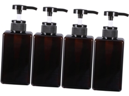 De 4 Frascos Com Bomba Dosadora Vazios Para Gel E Shampoo - Acessórios Práticos Para Viagem