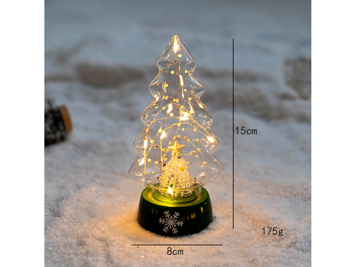 Enfeites De Árvore De Natal, Enfeites Decorativos De Vidro Para Árvore De Natal, Enfeites Para Mesa De Casa, Luz Noturna Luminosa, Aquaforge