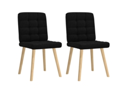 Vidaxl Cadeiras De Jantar 2 Pcs Tecido Preto