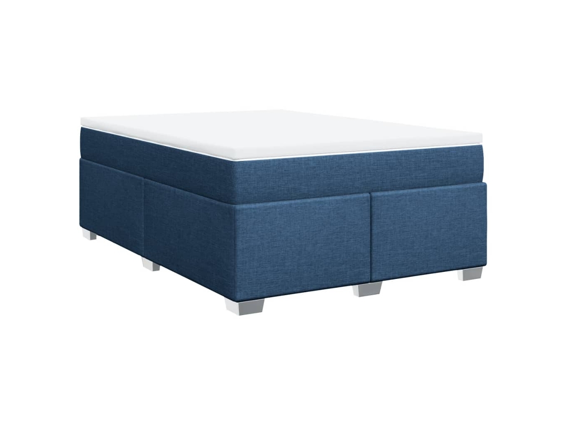 Cama com Molas/colchão 160x200 Cm Tecido Azul MAISON EXCLUSIVE