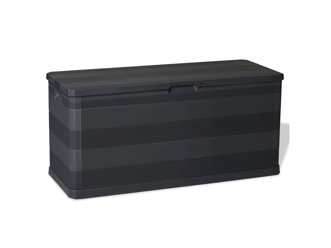 Caixa De Arrumação Para Jardim Vidaxl Preto Plástico (117x45x56 Cm)