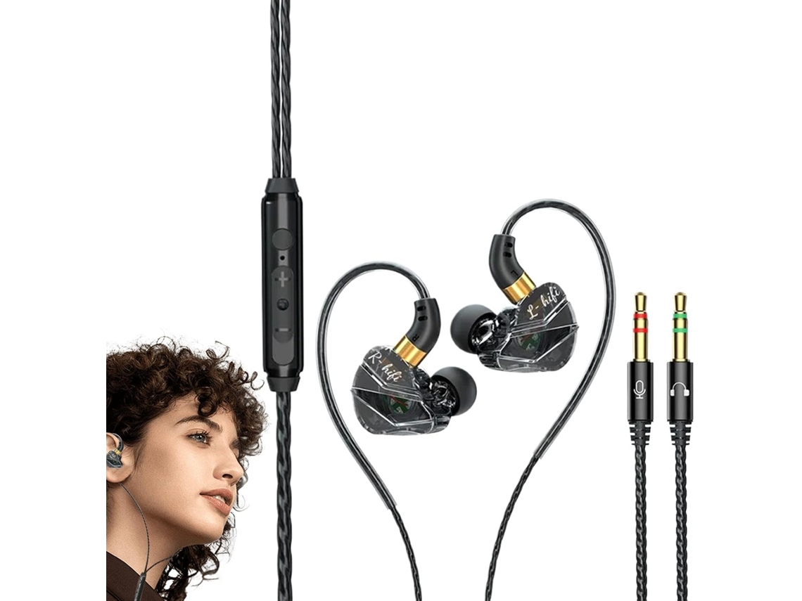 Fones De Ouvido Com Microfone, Fio, E Conector 3,5 Mm Para Jogos