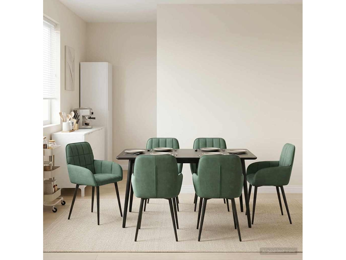Vidaxl Cadeiras De Jantar 6 Pcs Veludo Verde Do Mar 57 X 50 X 85 Cm