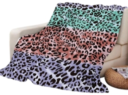 Manta com Estampa de Leopardo para Adultos Confortável
