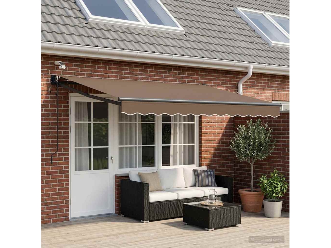 Vidaxl Toldo Retrátil Elétrico Cinzento-acastanhado