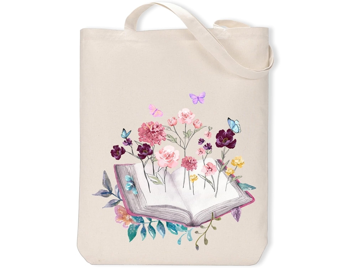 Bolsas Femininas Veanxin Bolsa De Lona Feminina, Sacola Fofa Com Livro De Bolso Interno