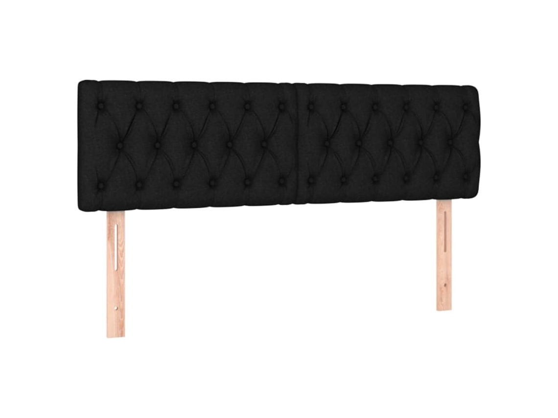Cabeceira de cama 2 peças em tecido 72x7x78/88 cm preta MAISON EXCLUSIVE