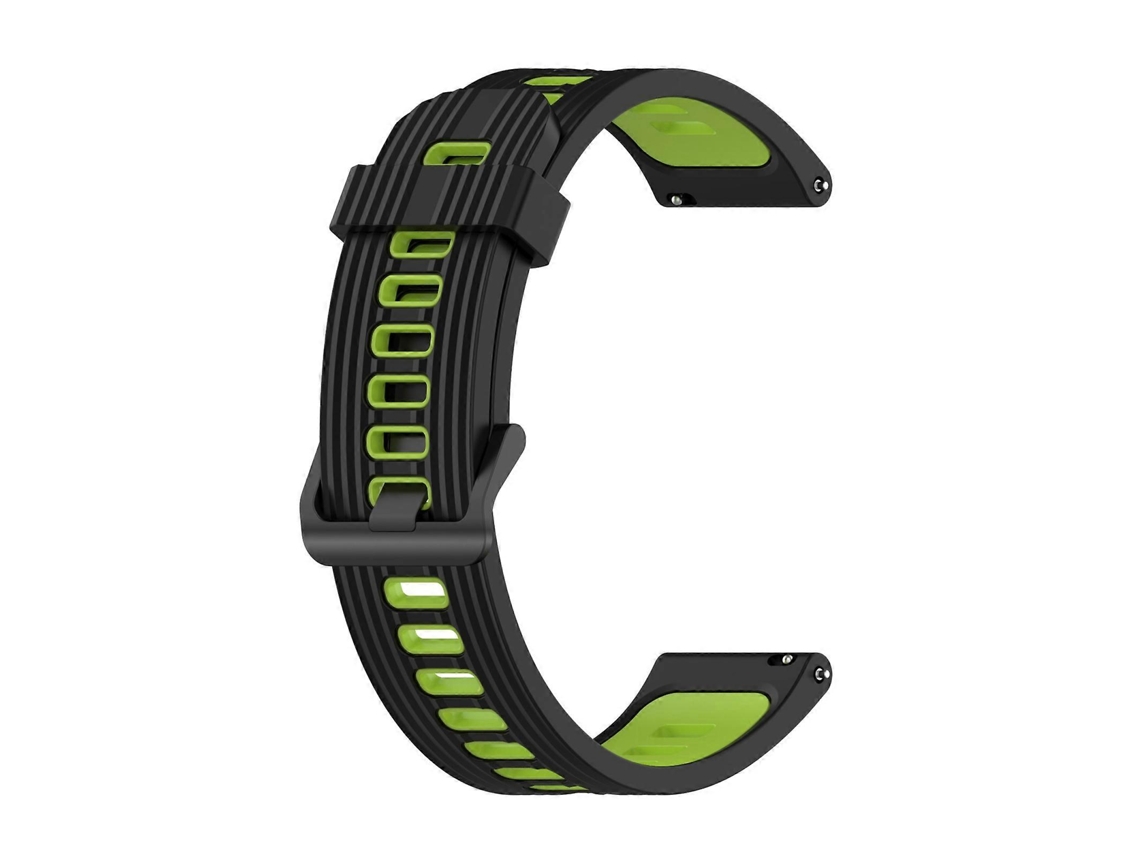 Pulseira De Silicone Listrada Bicolor De 20 Mm Para Samsung Galaxy Watch4/active2 (branco E Preto)