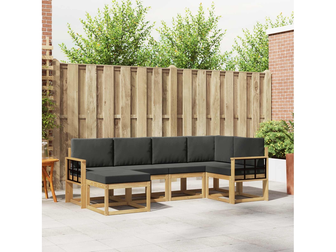 Vidaxl Conjunto De Sofás Para Exterior 6 Pcs Branco E Antracite