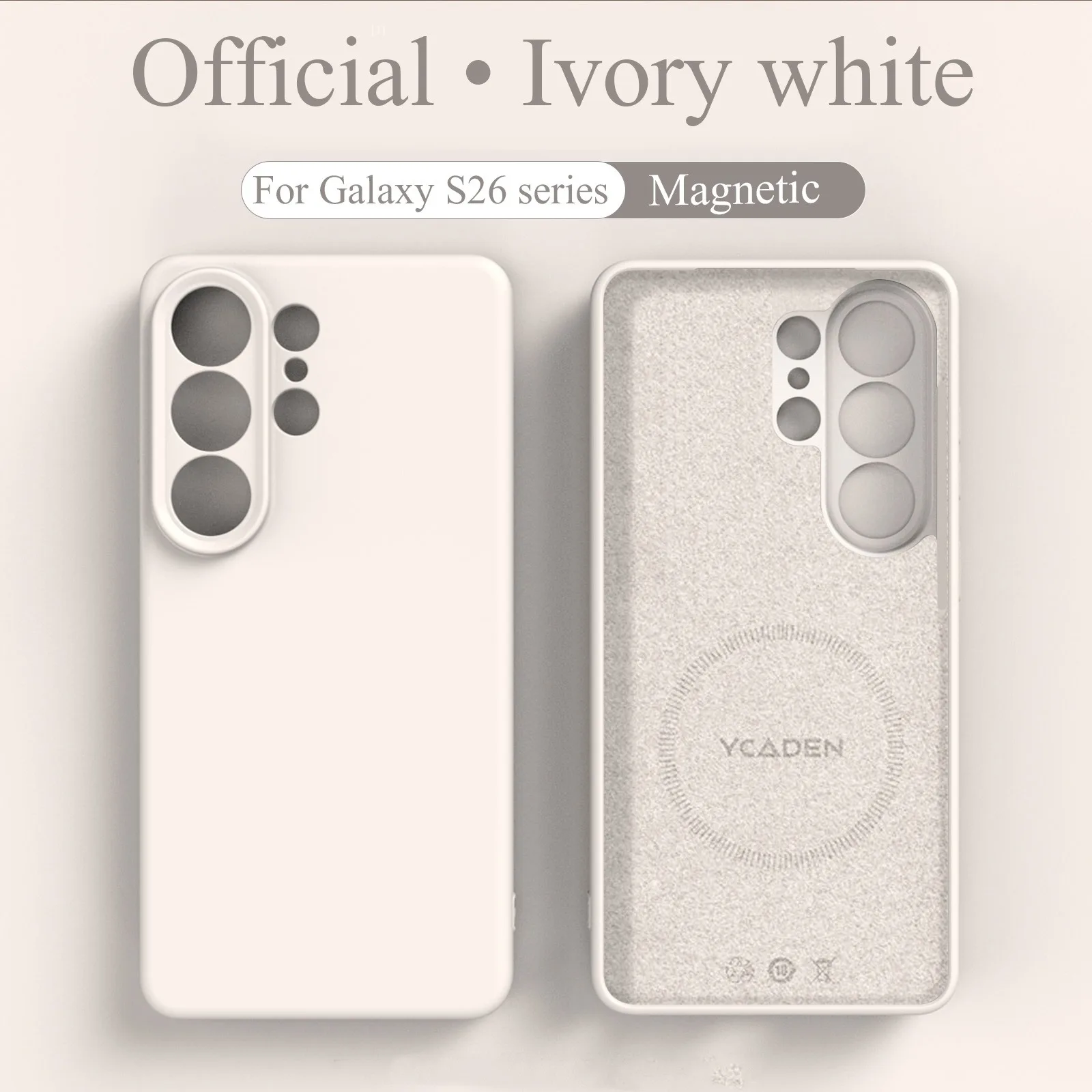 Capa De Celular Samsung Galaxy S24 (branco Antigo) Em Silicone Líquido Magnético, Capa Protetora Em Tpu Macio.