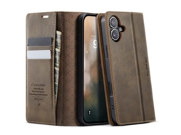 Capa Para Iphone 17 - Couro De Bezerro Com Microfibra E Proteção Rfid
