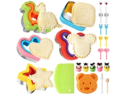 Conjunto De 24 Peças Para Cortar E Selar Sanduíches, Incluindo Cortador De Pão, Molde Para Panquecas, Formatos De Coração, Quadrado
