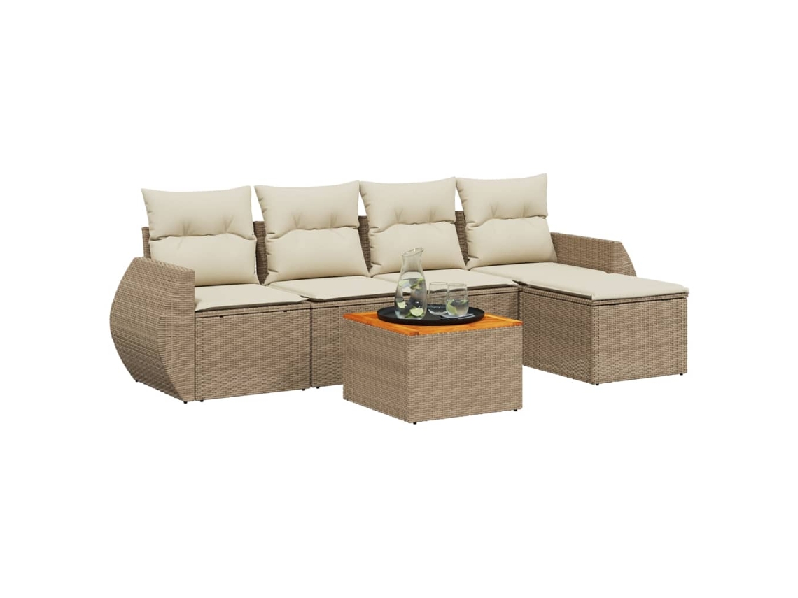 Garden Sofa Set, Garden Sofa Sets Vidaxl Bege Rattan / Vime (n/a)