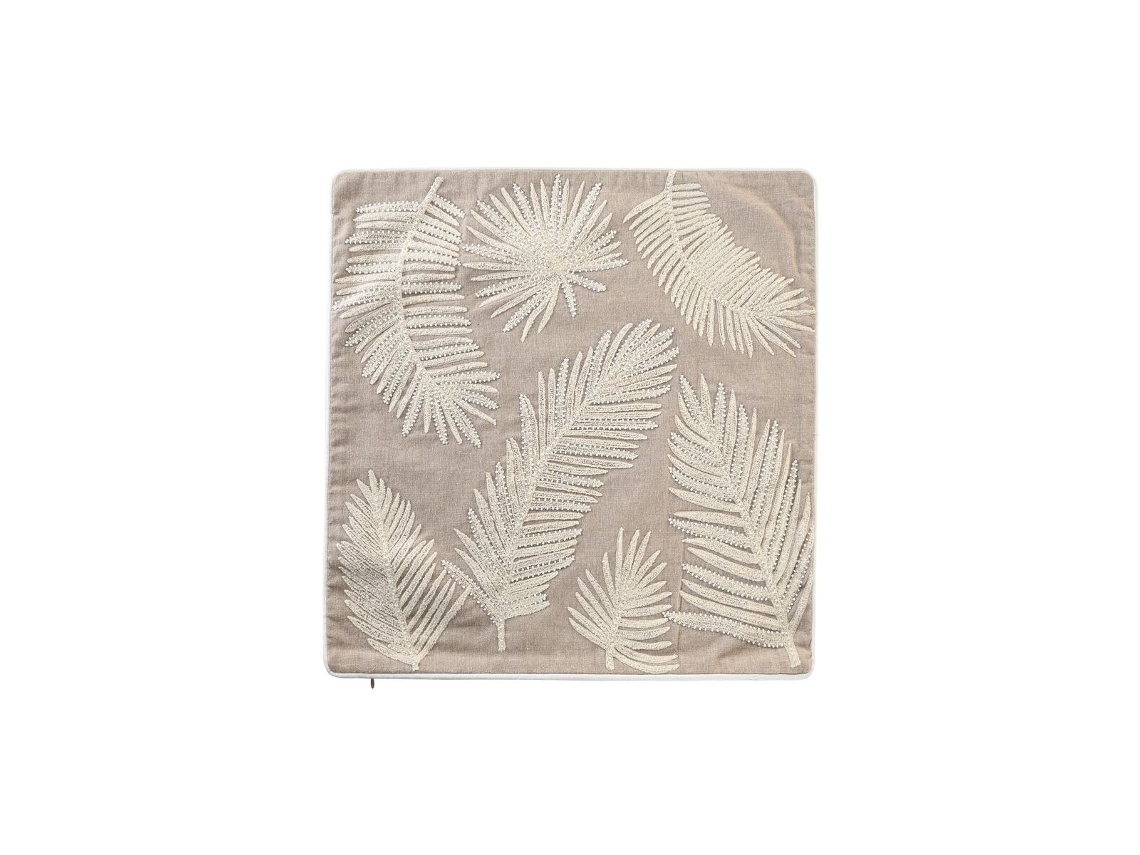 Capa de travesseiro DKD Home Decor Folhas Castanho (50x1x50 cm)
