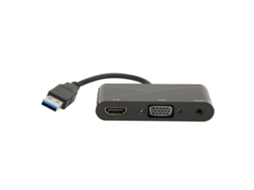 2026zentro-adaptador Usb 3.0 Para Vga E Hd 2 Em 1 Preto 1080p 60hz 5gbps Para Reuniões E Entretenimento