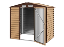 Galpão de Jardim Metálico S/MARCA 190x131x188 Cm com 2 aberturas e porta em Carvalho