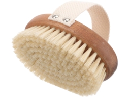 Escova De Banho Esfoliante Corporal Oval Popetpop Em Madeira Acácia Com Cerdas Javali Para Uso Seco E Molhado, Adequada