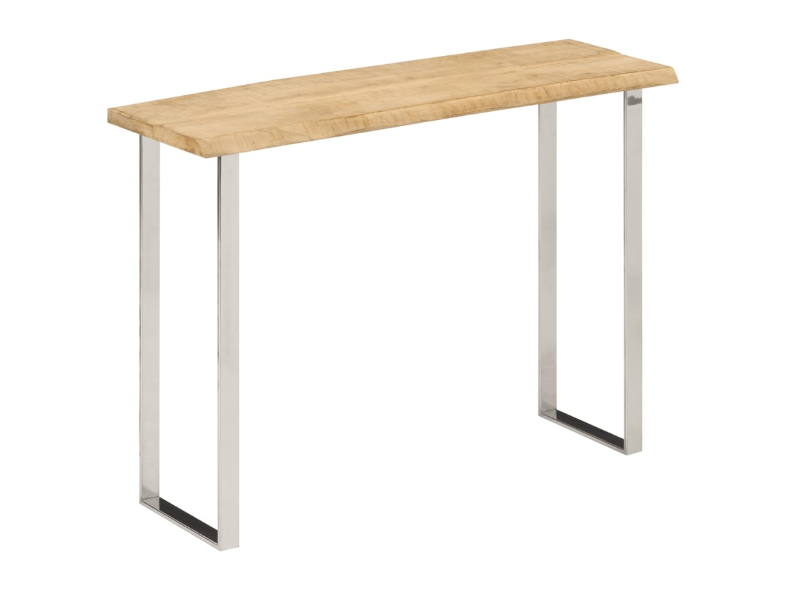 Vidaxl Mesa Consola C/ Borda Viva 105x33x76cm Madeira Mangueira Maciça