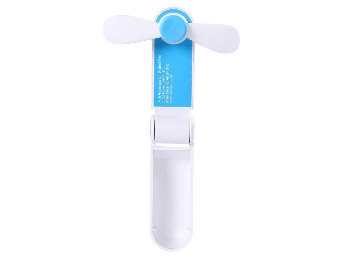 Ventilador Portátil Recarregável Via Usb, Mini Ventilador Pessoal Com Bateria De 1200mah, Dobrável E Ideal Para Viagens - Azul