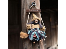 2026 cartel de Bienvenida de Bruja Linjou, Colgante de Puerta para Halloween (amarelo)