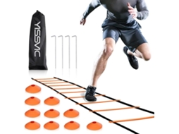Escada De Agilidade Escada De Velocidade 6m 12 Degraus Com 10 Cones E 4 Pinos Slowmoose