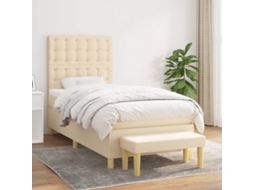 Vidaxl Cama Com Molas/colchão 90x190 Cm Tecido Cor Creme