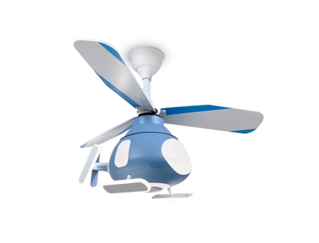 Ventilador de Teto Infantil Alto Falante Bluetooth, Ø80 Cm, 6 Velocidades, Controle Remoto/app, Motor Dc 30 W, Rgb, 3 Tons de Luz, Ajustável AZABAK