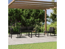 Vidaxl 5 Pcs Conjunto Lounge Jardim Com Almofadões Alumínio Antracite