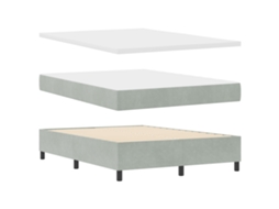 Conjunto 1 Cama Box Vidaxl Cinzento-claro Veludo (200 X 140 Cm)