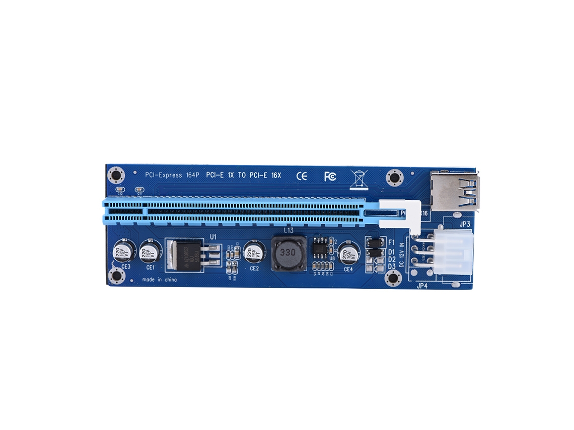 Cabo Adaptador De Placa De Vídeo (pci-e 1x Para 16x Fonte De Alimentação 6pin)