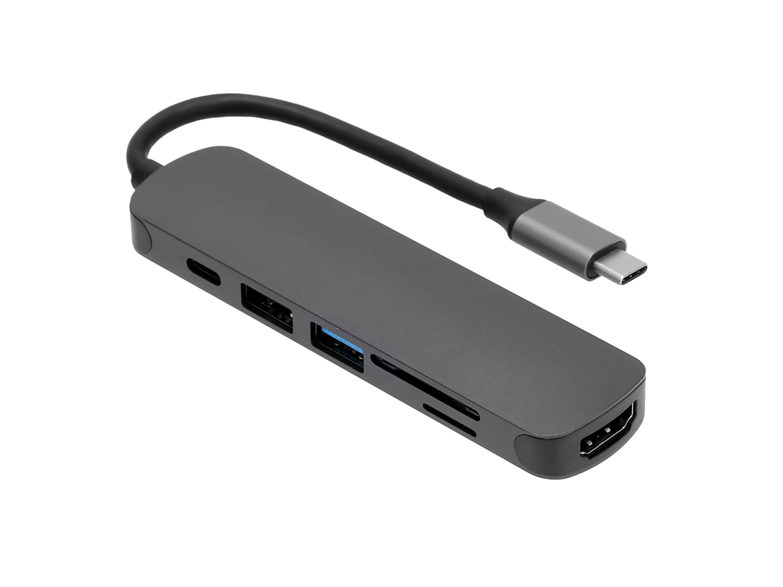 Usb C Hub 6 Em 1 Docking Station Com Hdmi 4k, Leitor De Cartões Sd/tf Para Os X Lenovo Dell