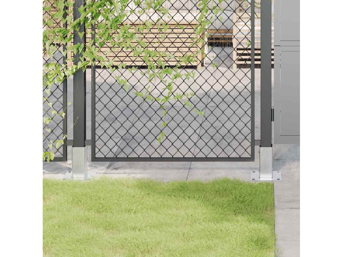 Vidaxl Bases De Poste Quadradas 12 Pcs Prata 71x71 Mm Aço Galvanizado