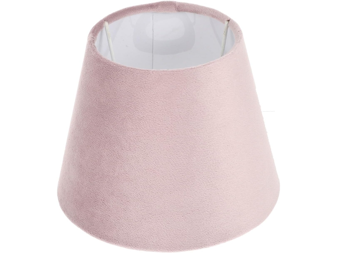 Tambor de Veludo Branco com Revestimento de Tecido, Compatível com E27e14, Cilíndrico Rosa de 17 Cm, Acessório SFUSHOS