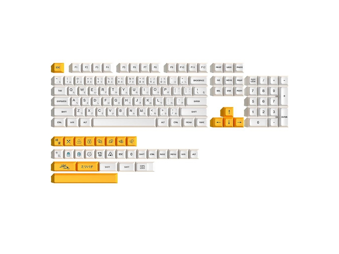 132 Teclas Tema Leite Pbt Keycap Sublimação De Tinta Perfil Xda Teclado Mecânico