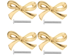 Conjunto De 2 Puxadores Para Armário, Alças Em Forma De Laço Latão Dourado, Puxadores Para Cômoda, Guarda Roupa E