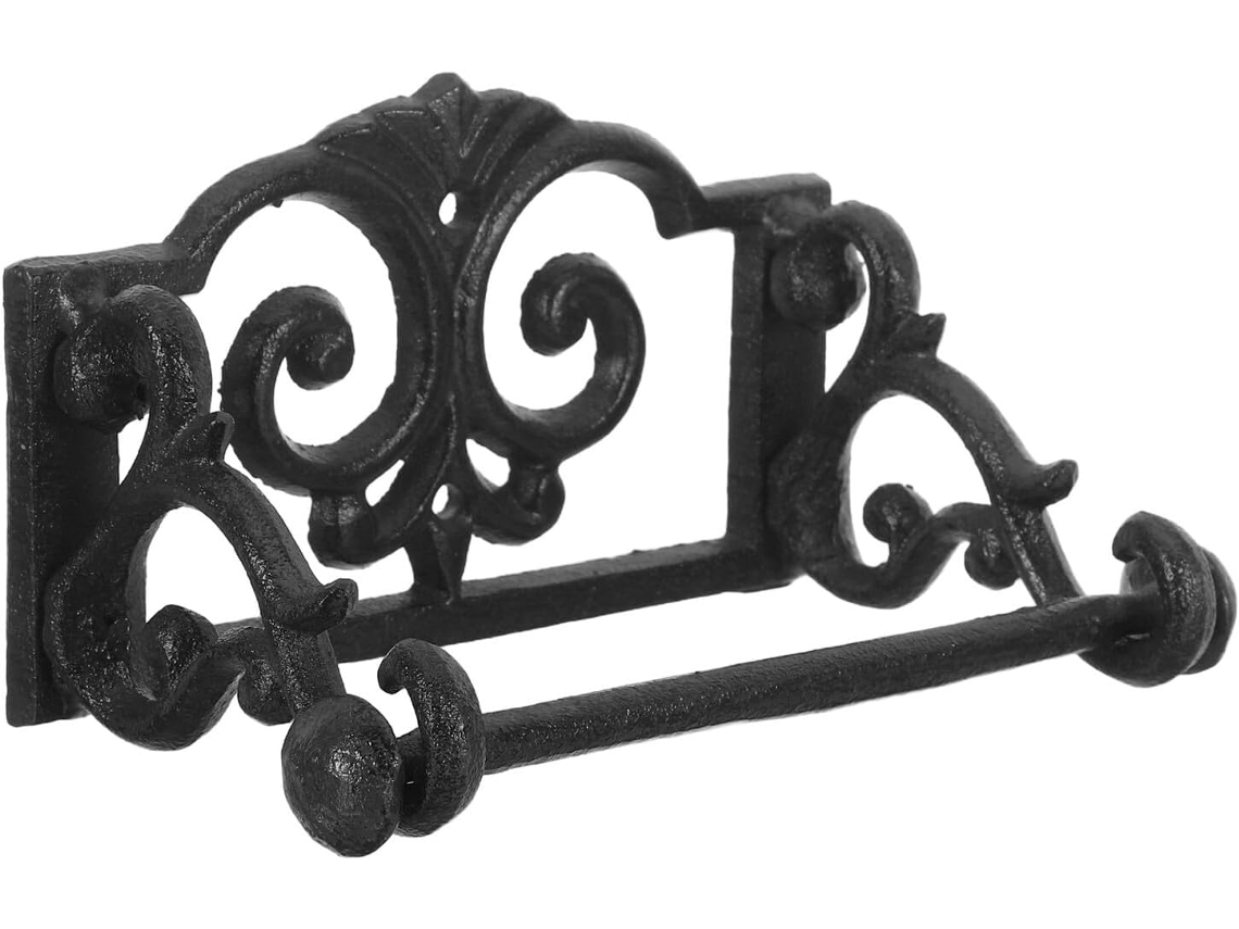 Suporte De Papel Higiênico Ferro Fundido Para Parede Com Design Vintage Em Espiral, Ideal Para Banheiros Rústicos