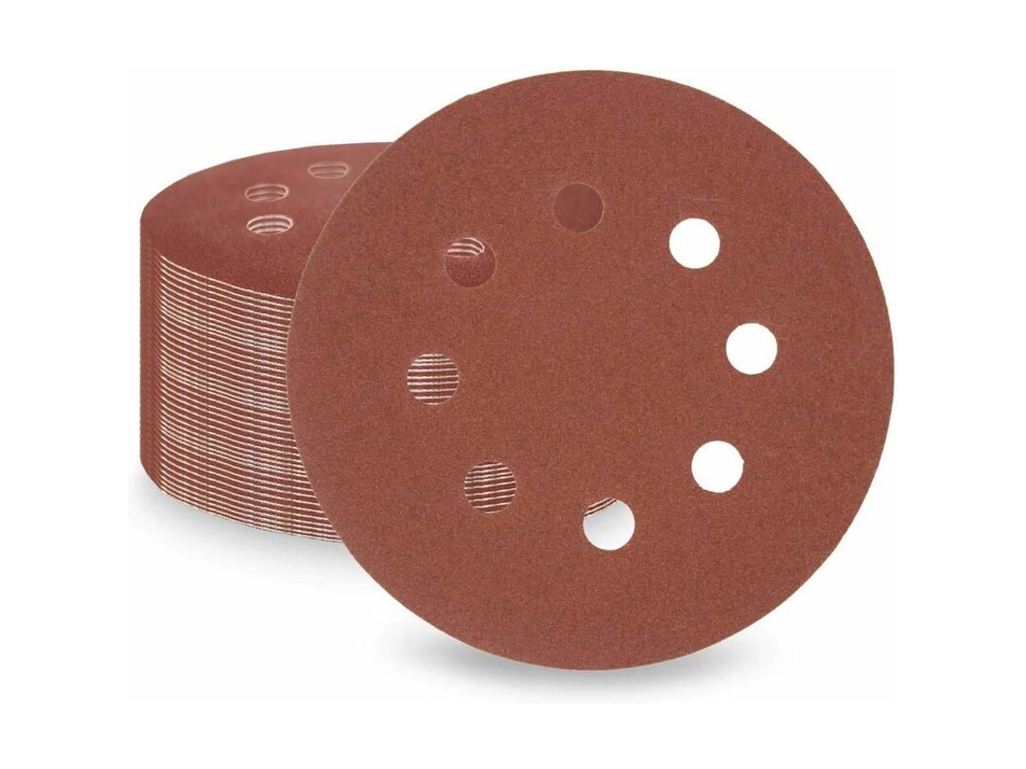 50 peças de lixa de 125 mm, 5 polegadas e 8 furos para lixamento excêntrico e todas as ferramentas oscilantes (2000 x 50 peças)