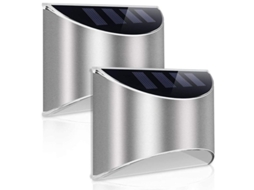 Luzes Solares Jardim Exterior Led Impermeáveis Pacote De 2 Luz Branca Fria